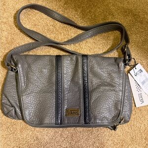 Vans Charcoal Leather Shoulder Bag